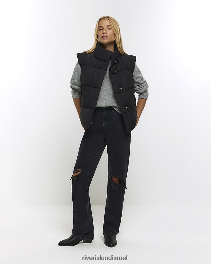 לבוש River Island ג'לט קצר מרופד שָׁחוֹר נשים BDZ4084074