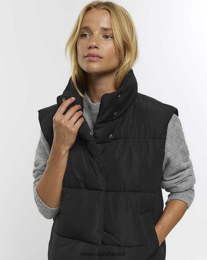 לבוש River Island ג'לט קצר מרופד שָׁחוֹר נשים BDZ4084074