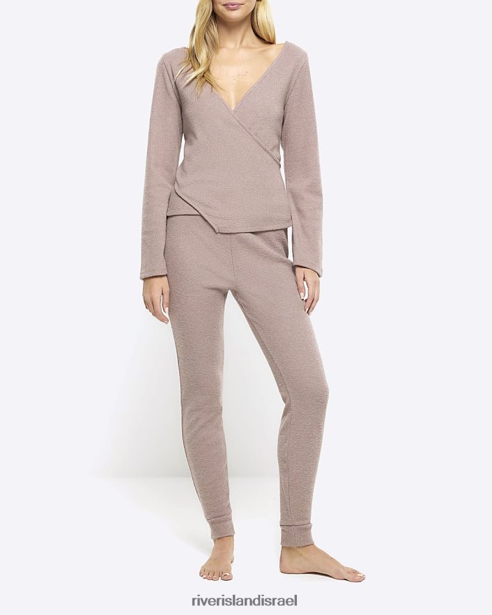 לבוש River Island חלק עליון צלעות מוברשת אֶבֶן נשים BDZ4084078