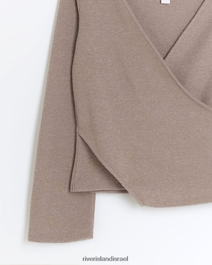 לבוש River Island חלק עליון צלעות מוברשת אֶבֶן נשים BDZ4084078