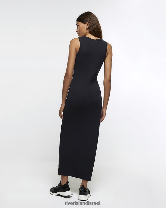 לבוש River Island שמלת מידי ללא שרוולים קדמית מרופדת שָׁחוֹר נשים BDZ4084079