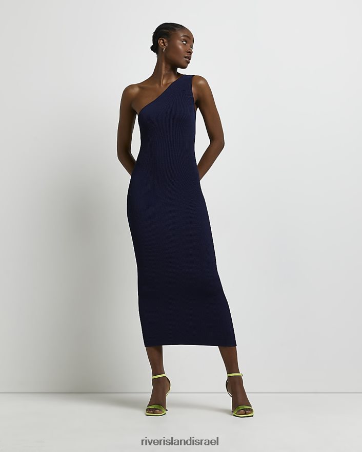 לבוש River Island שמלת מידי עם כתף אחת חיל הים נשים BDZ4084089