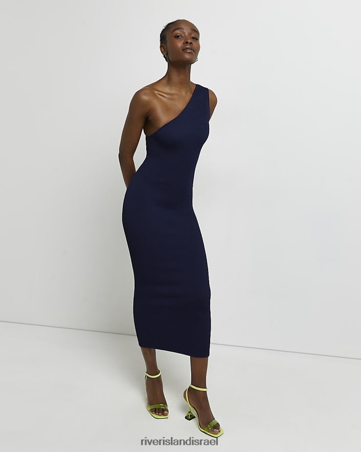 לבוש River Island שמלת מידי עם כתף אחת חיל הים נשים BDZ4084089