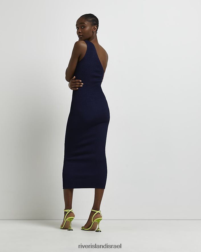 לבוש River Island שמלת מידי עם כתף אחת חיל הים נשים BDZ4084089