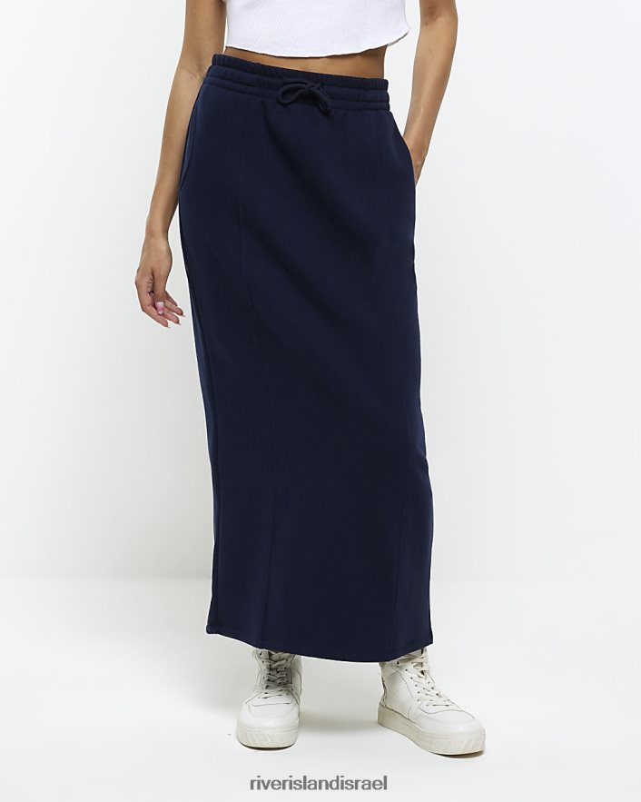לבוש River Island חצאית מידי זיעה חיל הים נשים BDZ408408