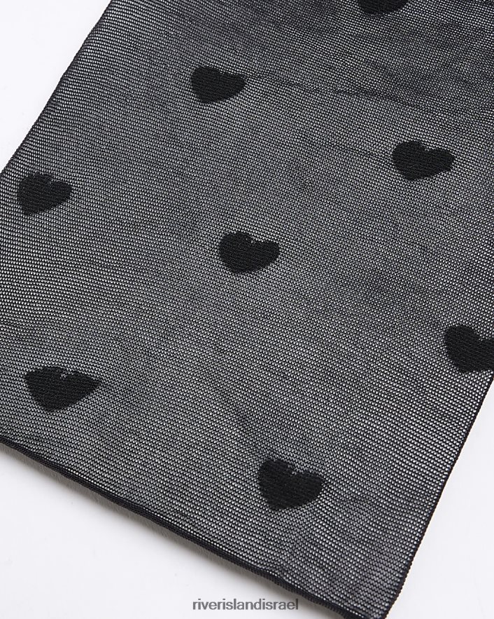 אביזרים River Island טייץ עם הדפסי לב שָׁחוֹר נשים BDZ4084092