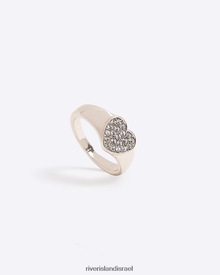 אביזרים River Island טבעת יהלומי לב ורוד זהב נשים BDZ4084099