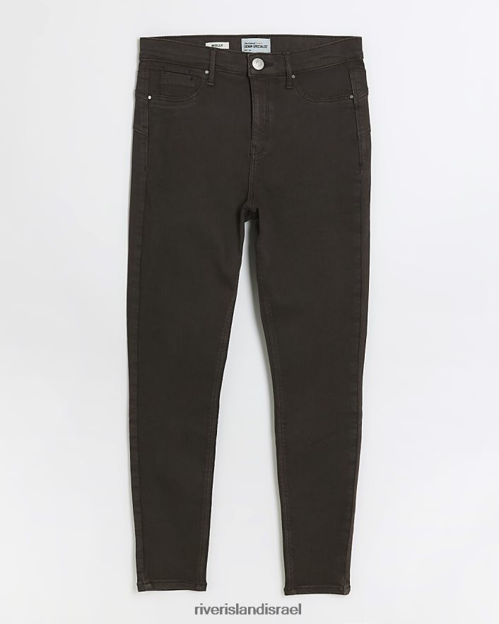 לבוש River Island מולי ג'ינס סקיני מחטב באמצע העלייה חום נשים BDZ4084100