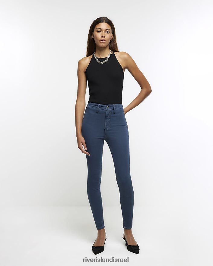 לבוש River Island אניג'ינג בגזרה רזה בגזרה גבוהה אפור נשים BDZ4084101