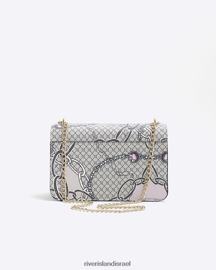 אביזרים River Island תיק כתף מונוגרמה שרשרת בז' נשים BDZ4084102