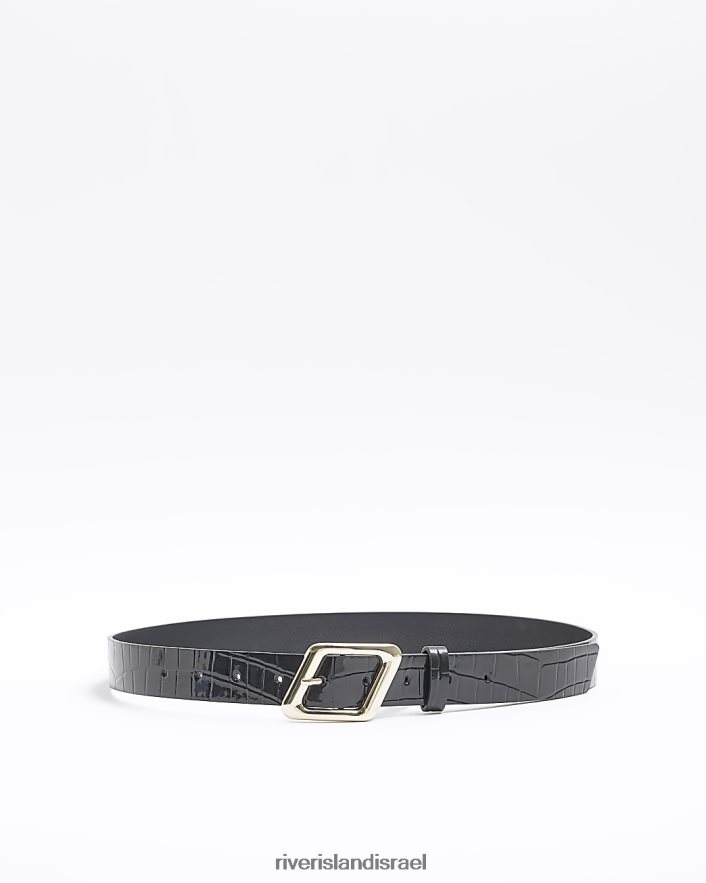 אביזרים River Island חגורה מובלטת בקרוק שָׁחוֹר נשים BDZ4084117