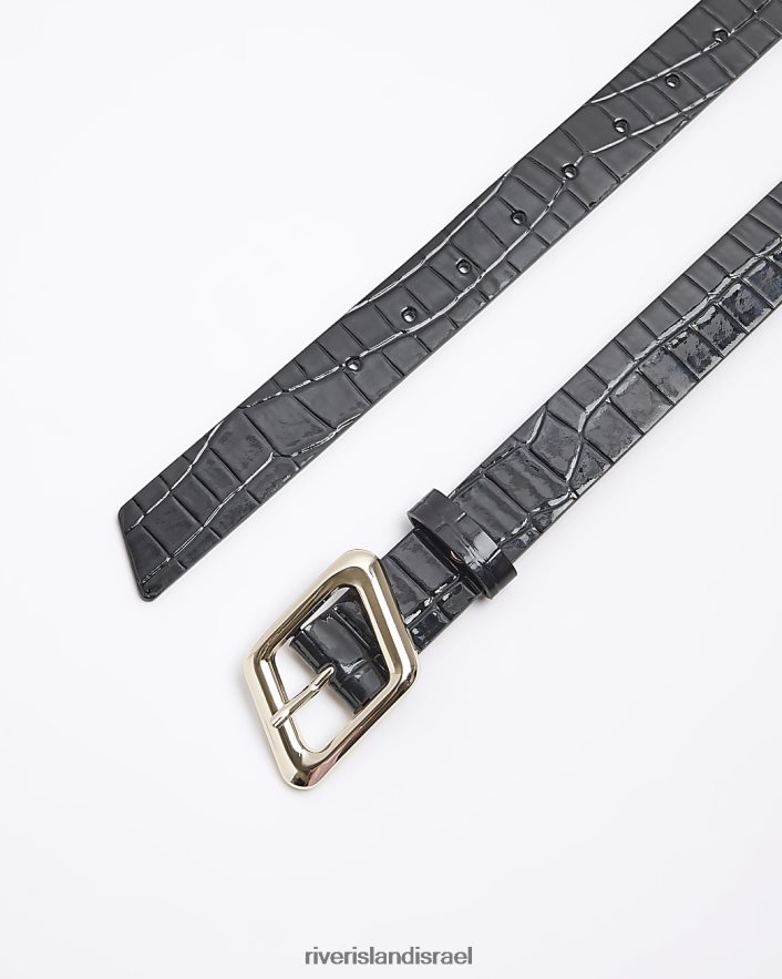 אביזרים River Island חגורה מובלטת בקרוק שָׁחוֹר נשים BDZ4084117