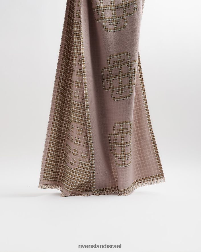 אביזרים River Island צעיף צ'ק סרוג וָרוֹד נשים BDZ4084121