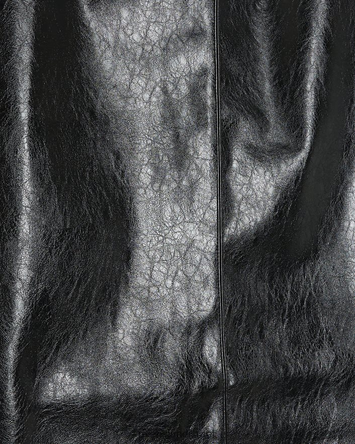 לבוש River Island חצאית מידי בתפירה מעור מלאכותי שָׁחוֹר נשים BDZ4084137