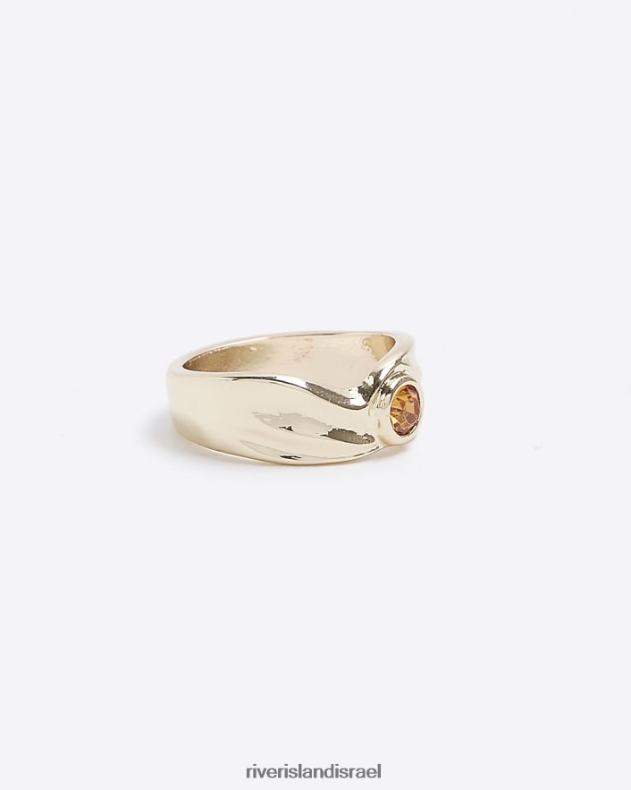 אביזרים River Island טבעת להקת אבן ענבר זהב נשים BDZ4084146