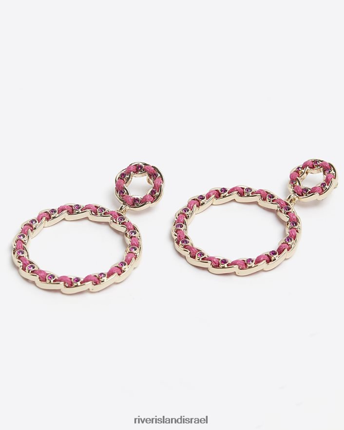 אביזרים River Island חוט עגילים פתוחים ורוד זהב נשים BDZ4084147