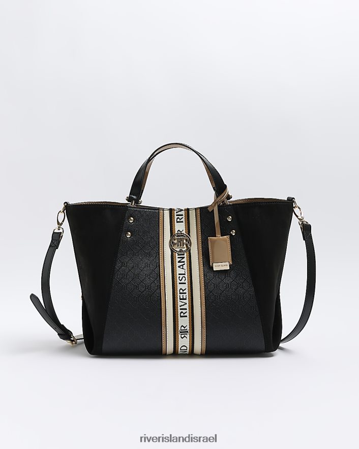 אביזרים River Island תיק ארי מונוגרמה שָׁחוֹר נשים BDZ4084150