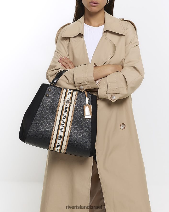 אביזרים River Island תיק ארי מונוגרמה שָׁחוֹר נשים BDZ4084150