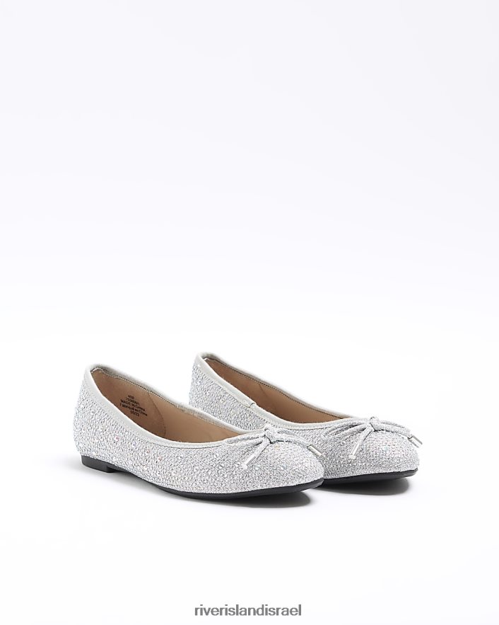 הַנעָלָה River Island נעלי בלט יהלומים כסף נשים BDZ4084151