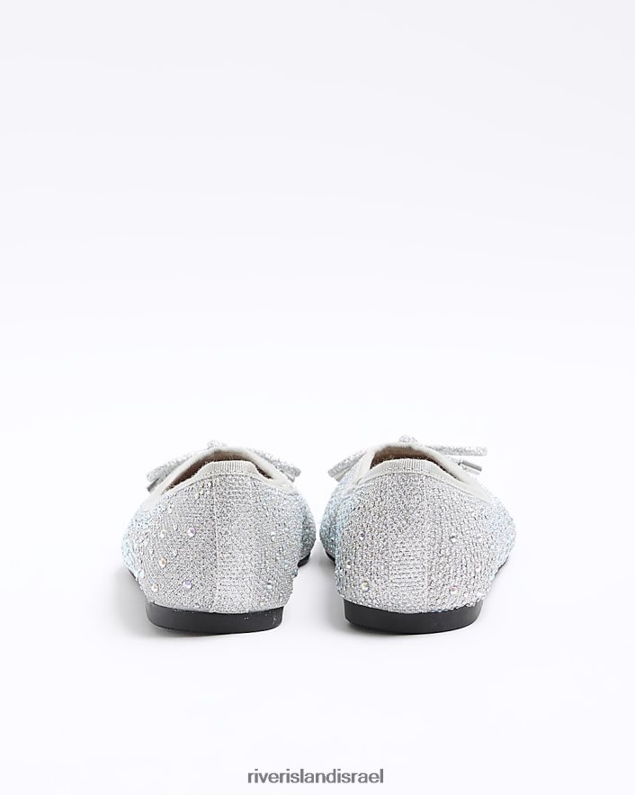הַנעָלָה River Island נעלי בלט יהלומים כסף נשים BDZ4084151