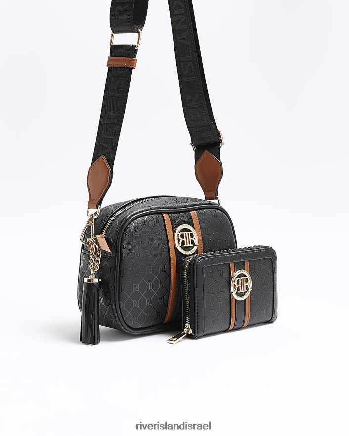 אביזרים River Island תיק וארנק מונוגרמי מונוגרמי שָׁחוֹר נשים BDZ4084162