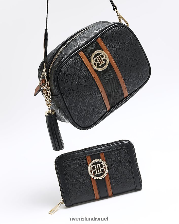 אביזרים River Island תיק וארנק מונוגרמי מונוגרמי שָׁחוֹר נשים BDZ4084162