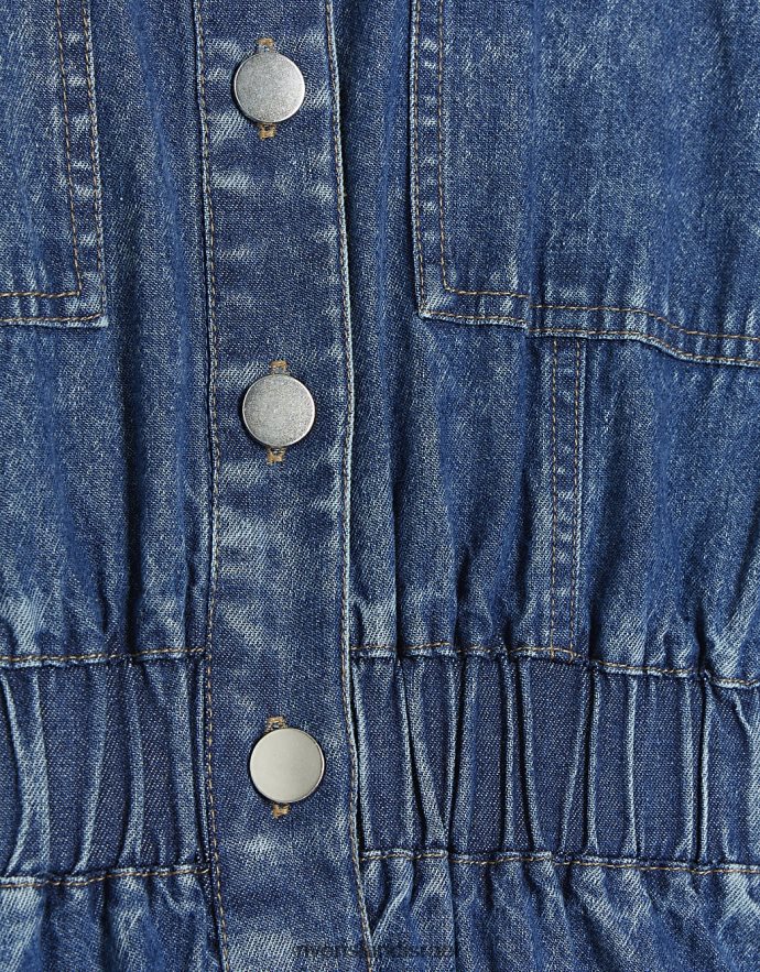 לבוש River Island שמלת מידי של חולצת ג'ינס כְּחוֹל נשים BDZ4084165