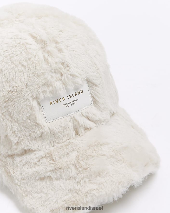 אביזרים River Island כובע פרווה קרם נשים BDZ4084169
