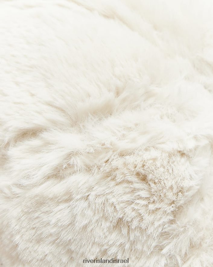 אביזרים River Island כובע פרווה קרם נשים BDZ4084169