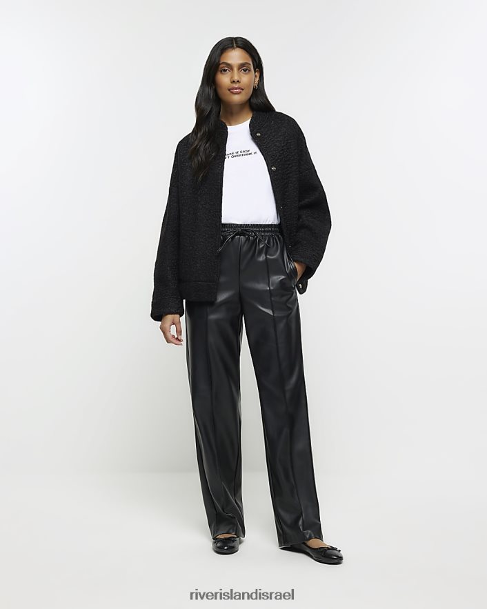 לבוש River Island מעיל בומבר גדול מדי שָׁחוֹר נשים BDZ4084179