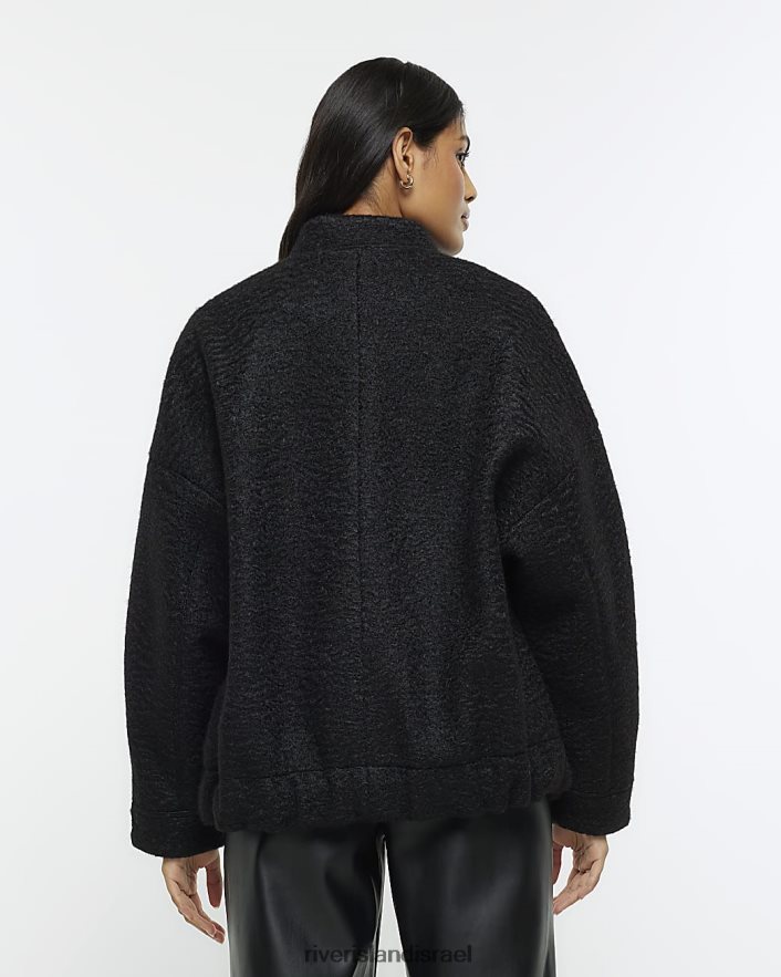 לבוש River Island מעיל בומבר גדול מדי שָׁחוֹר נשים BDZ4084179