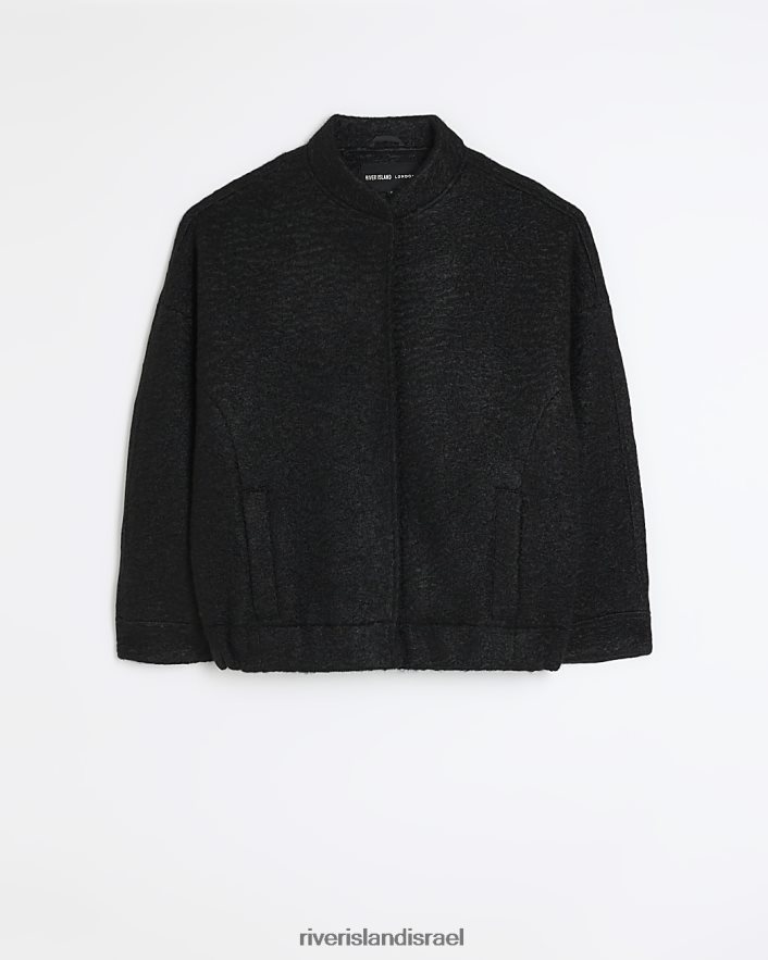 לבוש River Island מעיל בומבר גדול מדי שָׁחוֹר נשים BDZ4084179