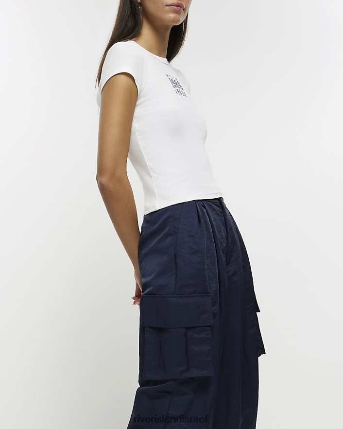 לבוש River Island מכנסי מטען מזדמנים חיל הים נשים BDZ4084200