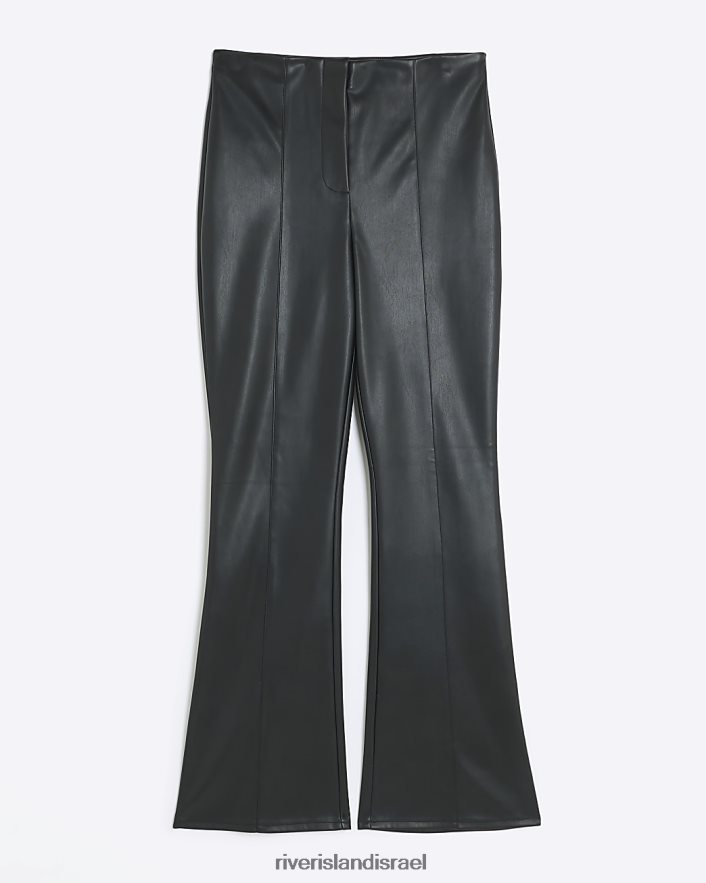 לבוש River Island מכנסיים עור מלאכותי שָׁחוֹר נשים BDZ4084202