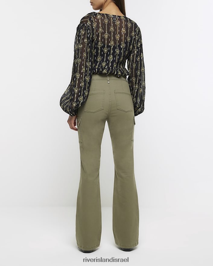 לבוש River Island מכנסי מטען מתרחבים חָקִי נשים BDZ4084205