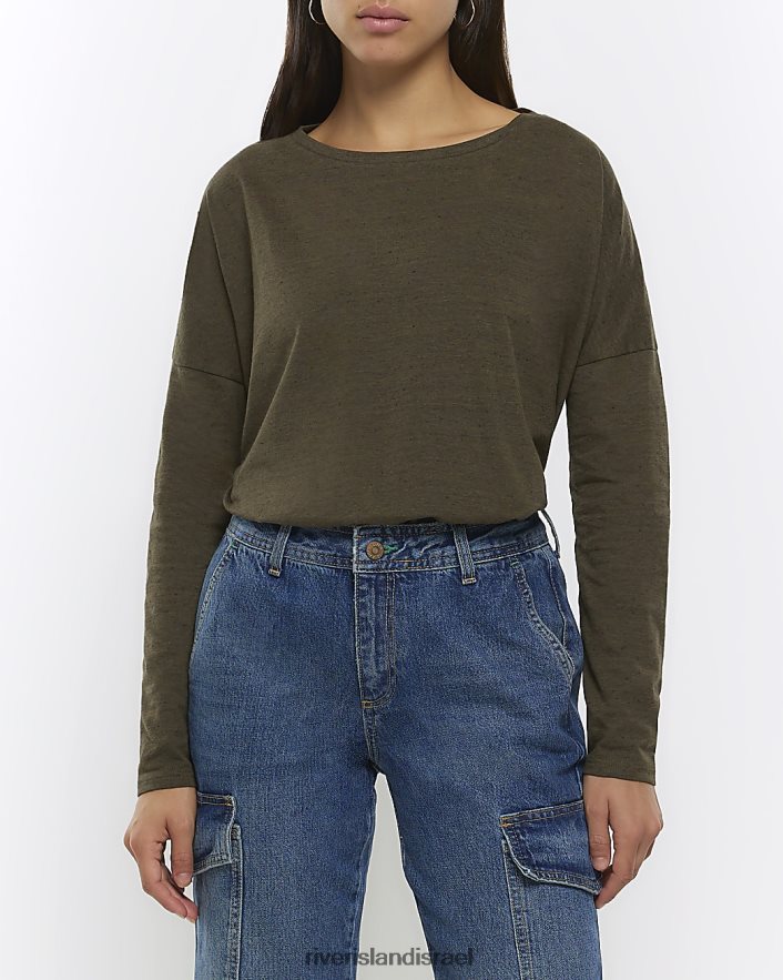 לבוש River Island חלק עליון עם שרוול ארוך חָקִי נשים BDZ4084214