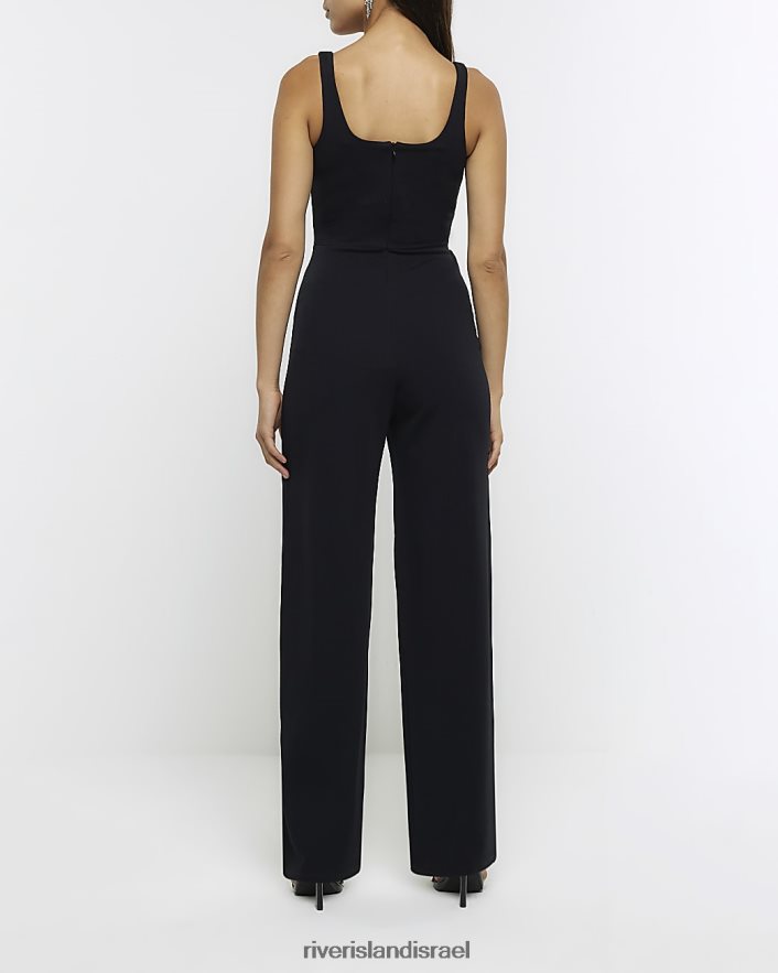 לבוש River Island סרבל רחב ללא שרוולים שָׁחוֹר נשים BDZ4084218