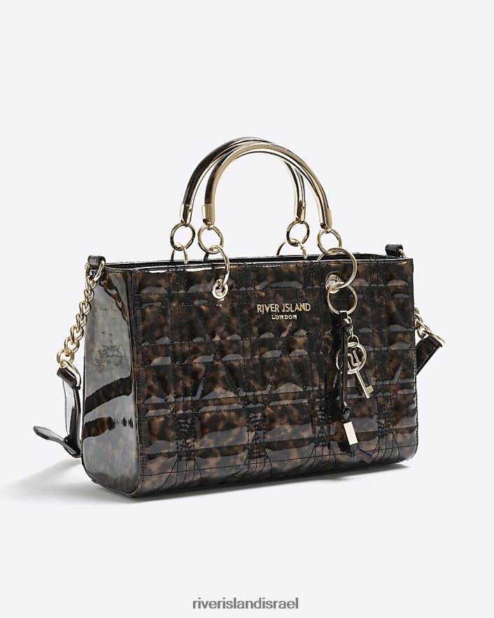 אביזרים River Island תיק שקית מרופד עם שריון צב חום נשים BDZ4084219