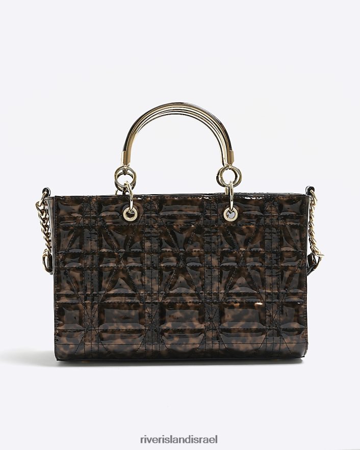 אביזרים River Island תיק שקית מרופד עם שריון צב חום נשים BDZ4084219