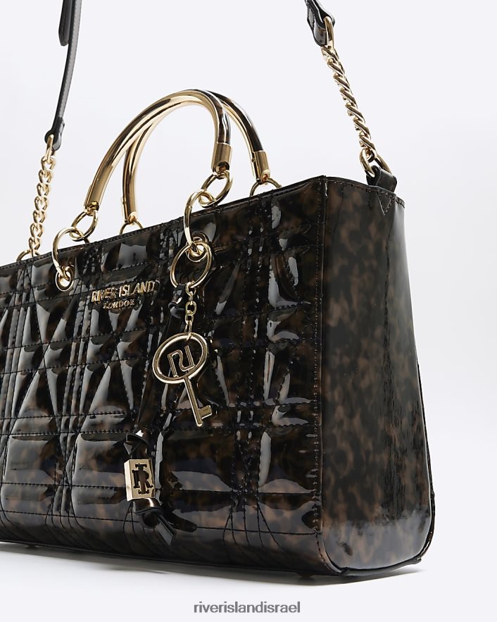 אביזרים River Island תיק שקית מרופד עם שריון צב חום נשים BDZ4084219