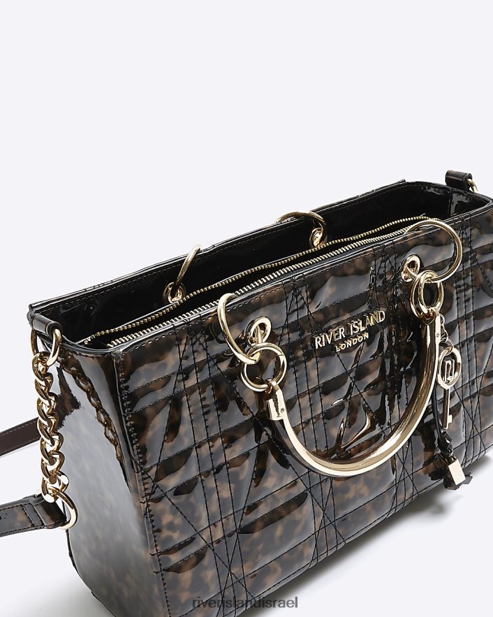 אביזרים River Island תיק שקית מרופד עם שריון צב חום נשים BDZ4084219