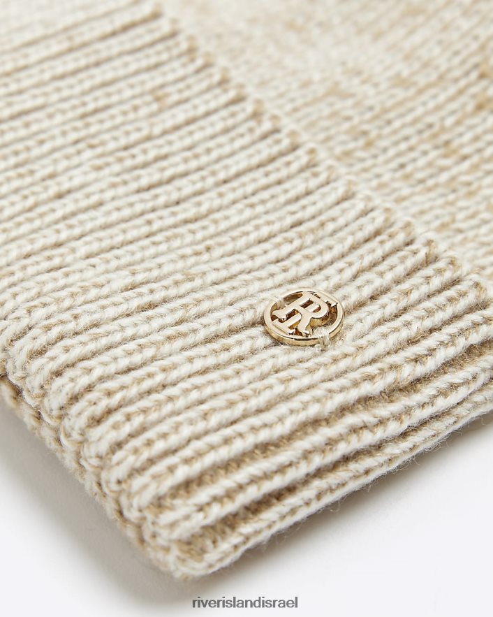 אביזרים River Island כפת פונפון סרוגה בז' נשים BDZ4084226