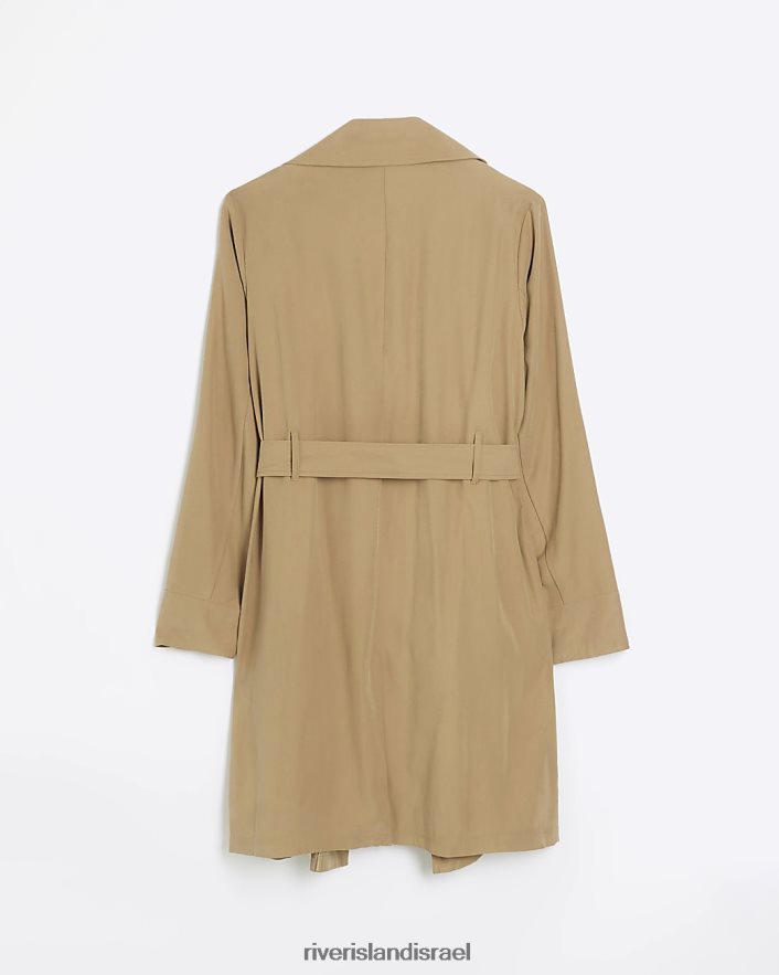 לבוש River Island מעיל טרנץ' חגורה בז' נשים BDZ4084240