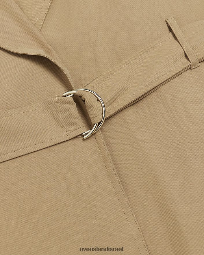 לבוש River Island מעיל טרנץ' חגורה בז' נשים BDZ4084240