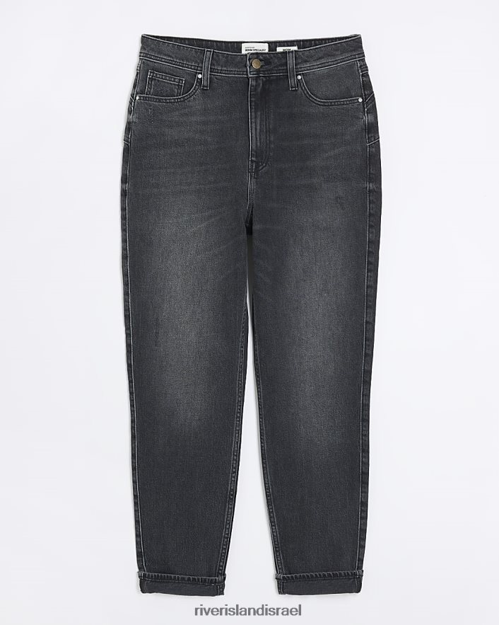 לבוש River Island ג'ינס אמא מותן גבוה שָׁחוֹר נשים BDZ4084247