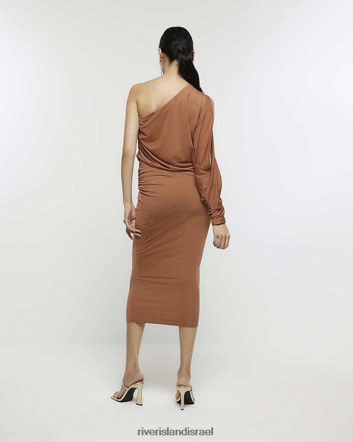 לבוש River Island שמלת מידי עם כתף אחת חֲלוּדָה נשים BDZ4084250