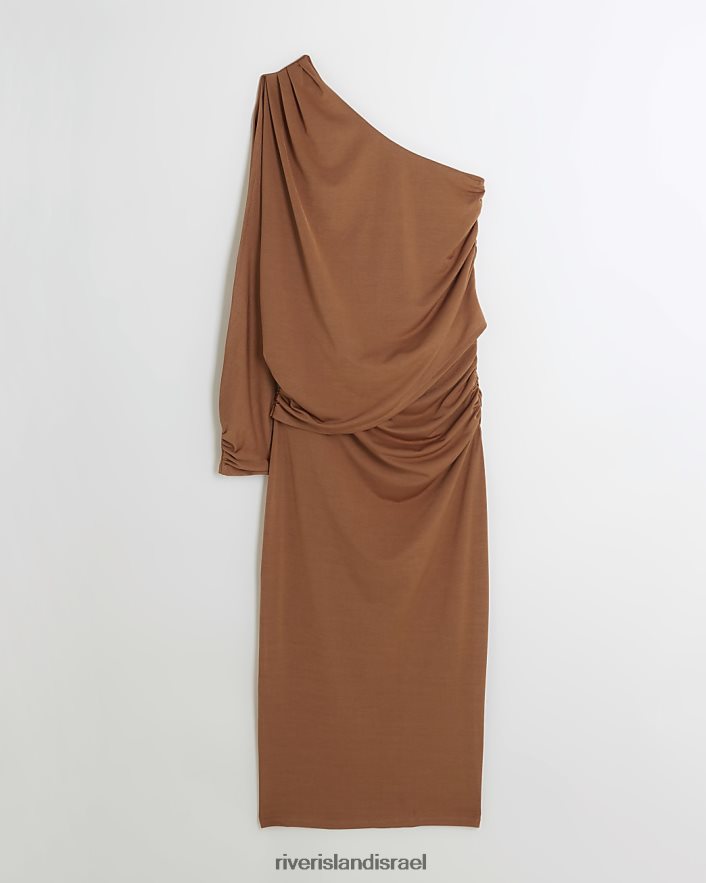 לבוש River Island שמלת מידי עם כתף אחת חֲלוּדָה נשים BDZ4084250