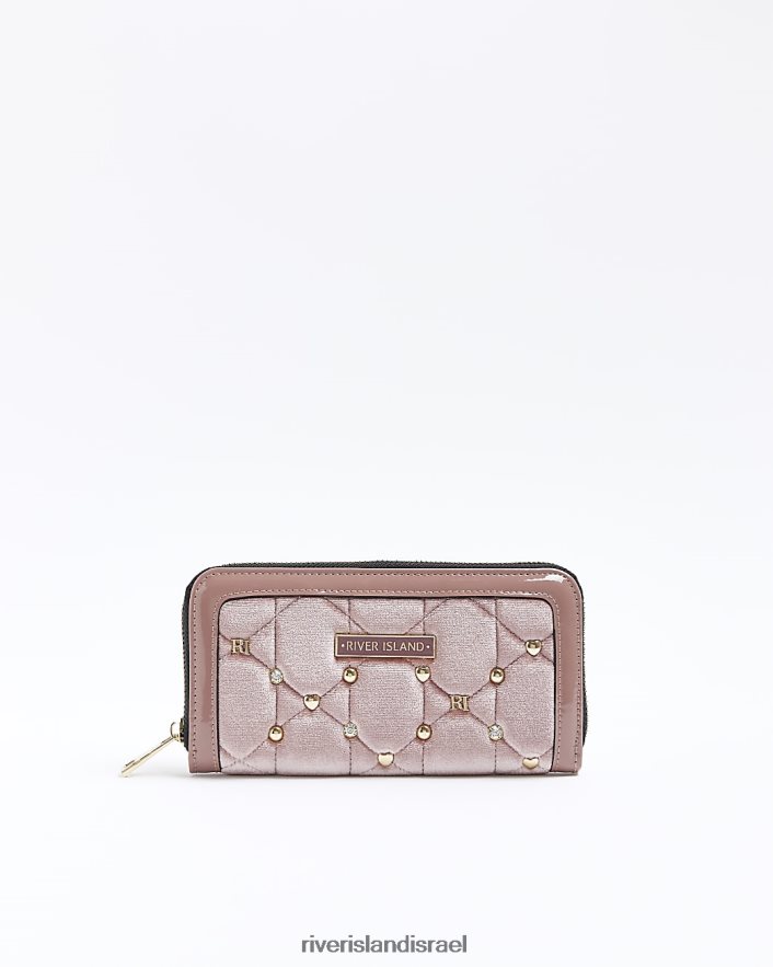 אביזרים River Island ארנק צמוד קטיפה וָרוֹד נשים BDZ4084256