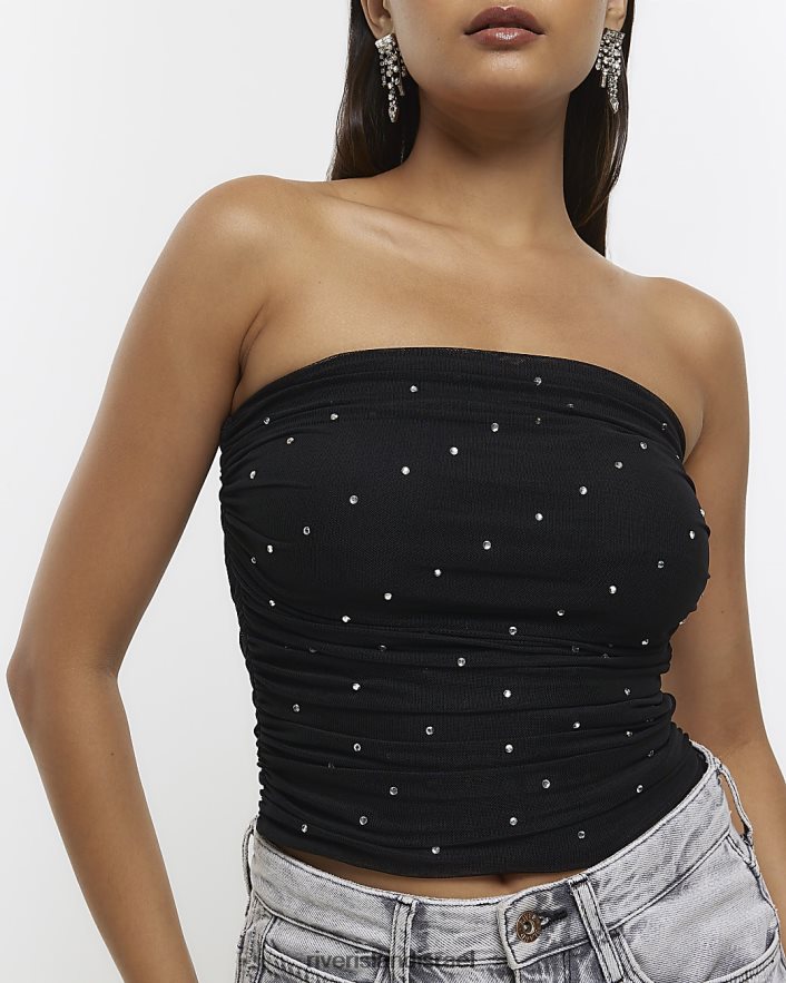 לבוש River Island דף בנדו רשת יהלומי שָׁחוֹר נשים BDZ4084261