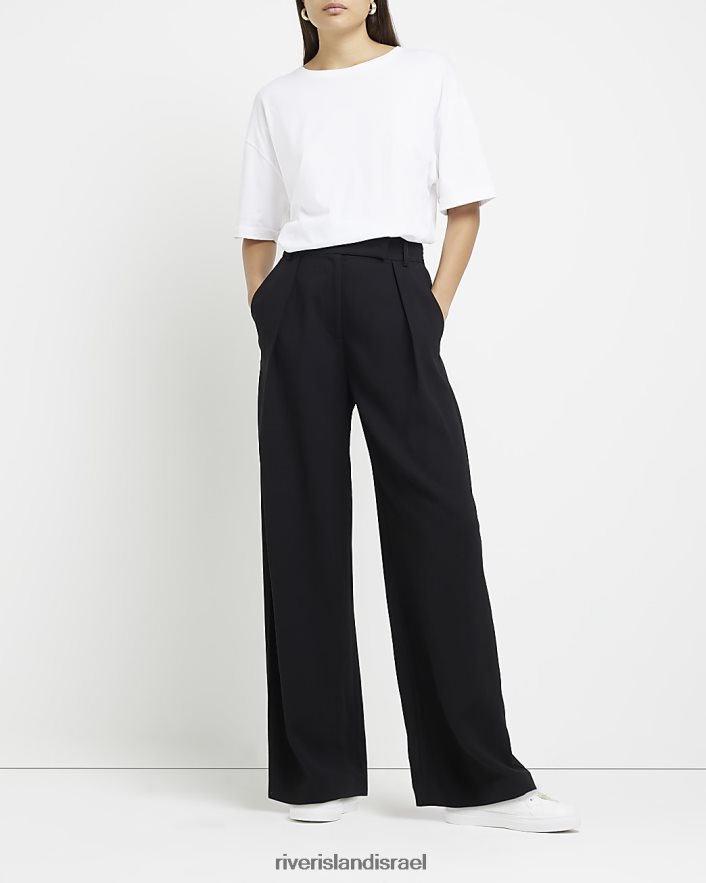 לבוש River Island מכנסיים רחבים שָׁחוֹר נשים BDZ408427
